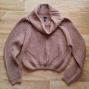Cowl Neck Cropped Sweater